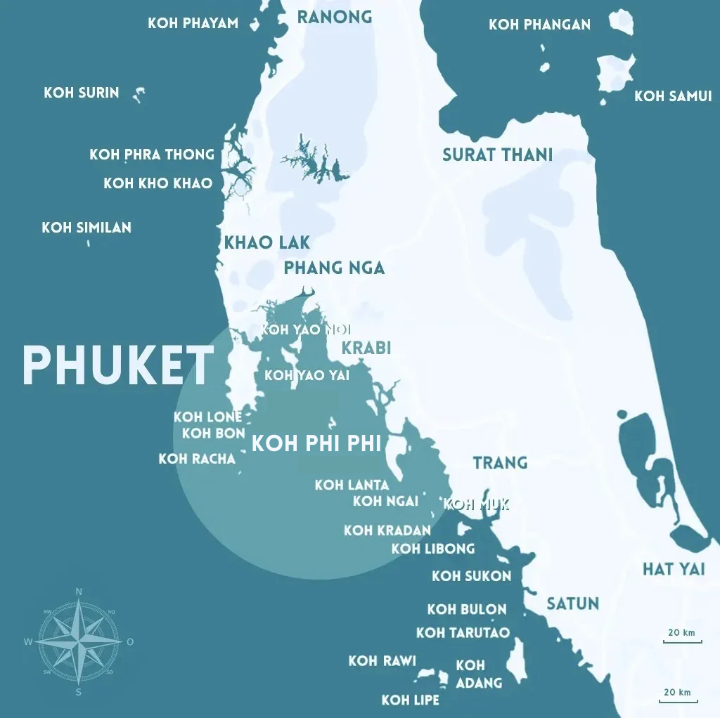 OU SE TROUVE KOH PHUKET ET KOH PHI PHI